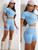 Seamless Yoga Sets Sports Fitness Peach Hip-lifting Shorts Beauty Back Short-Sleeved Suits Workout Gym Leggings Set for Women Seamless Yoga Sets Sports Fitness Peach Hip-lifting Shorts Beauty Back Short-Sleeved Suits Workout Gym Leggings Set for Women