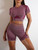 Seamless Yoga Sets Sports Fitness Peach Hip-lifting Shorts Beauty Back Short-Sleeved Suits Workout Gym Leggings Set for Women Seamless Yoga Sets Sports Fitness Peach Hip-lifting Shorts Beauty Back Short-Sleeved Suits Workout Gym Leggings Set for Women