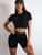 Seamless Yoga Sets Sports Fitness Peach Hip-lifting Shorts Beauty Back Short-Sleeved Suits Workout Gym Leggings Set for Women Seamless Yoga Sets Sports Fitness Peach Hip-lifting Shorts Beauty Back Short-Sleeved Suits Workout Gym Leggings Set for Women