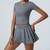 Yoga Set 2 Pieces Women Workout Sport Suits Gym High Wais Shorts Skirt Fitness T-Shirt Female Sportswear One Shoulder Yoga Vest Yoga Set 2 Pieces Women Workout Sport Suits Gym High Wais Shorts Skirt Fitness T-Shirt Female Sportswear One Shoulder Yoga Vest