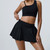 Yoga Set 2 Pieces Women Workout Sport Suits Gym High Wais Shorts Skirt Fitness T-Shirt Female Sportswear One Shoulder Yoga Vest Yoga Set 2 Pieces Women Workout Sport Suits Gym High Wais Shorts Skirt Fitness T-Shirt Female Sportswear One Shoulder Yoga Vest