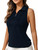 Quick-Drying Sleeveless Golf Polo Shirt with Zipper Collar - Perfect for Tennis, Sports, and Exercise Quick-Drying Sleeveless Golf Polo Shirt with Zipper Collar - Perfect for Tennis, Sports, and Exercise