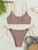 Sexy Ribbed Bikini for Women, Push Up Swimwear, Female Bikinis Set, Beachwear with Straps, Brazilian Bathing Suits, Swimsuits Sexy Ribbed Bikini for Women, Push Up Swimwear, Female Bikinis Set, Beachwear with Straps, Brazilian Bathing Suits, Swimsuits