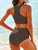 Bikinis 2025 Women High Waist Swimsuit Solid Neck Swimwear Female Sports Vest Bathers Bathing Swimming Suit Summer Beachwear Bikinis 2025 Women High Waist Swimsuit Solid Neck Swimwear Female Sports Vest Bathers Bathing Swimming Suit Summer Beachwear