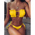 Sexy Bikini 2025 Pleated Bandeau Swimsuit Female Swimwear Women Mini Thong Bikini Set Bather Swimming Beachwear for Bathing Suit