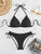 Bikini Set Women Low Waist Sexy Two Piece Swimsuit Women's Solid Color Black Lace-up Push Up Brazilian Bikinis Bathsuit Bikini Set Women Low Waist Sexy Two Piece Swimsuit Women's Solid Color Black Lace-up Push Up Brazilian Bikinis Bathsuit