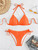 Bikini Set Women Low Waist Sexy Two Piece Swimsuit Women's Solid Color Black Lace-up Push Up Brazilian Bikinis Bathsuit
