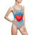 Love Heart Pattern Women's One-Piece Swimsuit