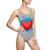 Love Heart Pattern Women's One-Piece Swimsuit