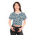 Blue Butterfly Pattern Crop Tee