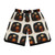 Basketball Print Ribbed Shorts — All-Over-Print Athletic Lounge Shorts