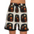 Basketball Print Ribbed Shorts — All-Over-Print Athletic Lounge Shorts