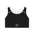 Black Racerback Sports Bra with Minimalist Athletic Logo