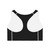 Black Racerback Sports Bra with Minimalist Athletic Logo