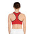 Red Running Sports Bra — Minimal Runner Logo Athletic Crop Top