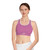 Pink Performance Sports Bra — Minimal Runner Logo, Lightweight Athletic Crop