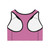 Pink Performance Sports Bra — Minimal Runner Logo, Lightweight Athletic Crop
