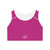 Magenta Racerback Sports Bra — Performance Activewear with Subtle Runner Logo