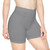 Women's Biker Shorts — Minimal Grey Athletic Cycling Shorts with Subtle Logo