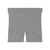 Women's Biker Shorts — Minimal Grey Athletic Cycling Shorts with Subtle Logo