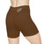 Women’s Brown Biker Shorts — Minimal Logo Activewear