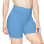 Women's Light Blue Biker Shorts — Minimal Athletic Graphic