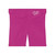 Women's Biker Shorts — Hot Pink Athletic Shorts with Small Runner Logo