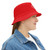 Athletic Muscle Runner Bucket Hat — Red Performance Sun Hat