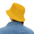 Athletic Runner Muscle Icon Bucket Hat — Sporty Yellow Sun Hat