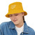 Athletic Runner Muscle Icon Bucket Hat — Sporty Yellow Sun Hat