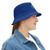 Athletic Runner & Muscle Icon Bucket Hat — Sporty Blue Performance Hat