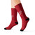 Red Sublimation Crew Socks with White Runner Logo — Athletic Sports & Everyday Wear
