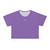 Lavender Crop Tee — Minimal Heart Chest Graphic, Casual Women's Crop Top