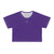 Purple Minimal Heart Crop Tee — Cute Tiny Heart Chest Graphic