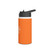 Orange Fitness Stainless Steel Water Bottle — Runner & Flexing Muscle Design
