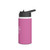 Pink Fitness Water Bottle — Durable Stainless Steel Bottle with Running & Strength Icon
