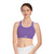 Purple Racerback Sports Bra — Minimal Runner Graphic, Lightweight Activewear