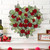 Heart Shaped Red Rose Wreath, Artificial Floral Heart Shaped Garland Valentine's Day Hanging Wreath Wedding Hanging Decoration