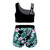 Kids Girls Gymnastics Workout Dancewear Outfits Floral Printed Sleeveless Tracksuits Tanks Crop Top with Pants Shorts Sports Set