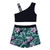 Kids Girls Gymnastics Workout Dancewear Outfits Floral Printed Sleeveless Tracksuits Tanks Crop Top with Pants Shorts Sports Set
