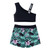 Kids Girls Gymnastics Workout Dancewear Outfits Floral Printed Sleeveless Tracksuits Tanks Crop Top with Pants Shorts Sports Set