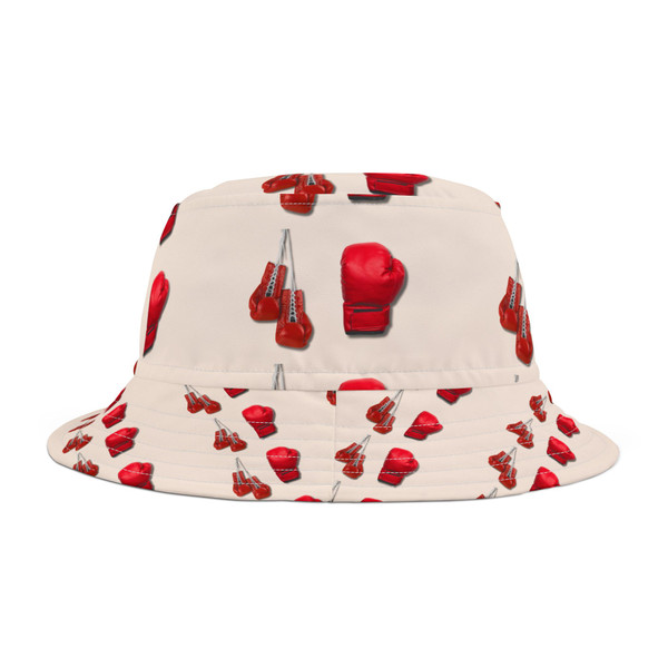 Boxing Gloves Pattern Bucket Hat — Red Boxing Gloves All-Over Print