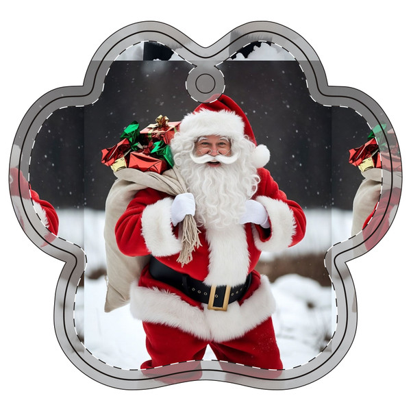 Santa Claus Aluminum Ornament — Multi‑Shape Holiday Decoration (Dog Bone & House)