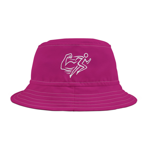 Fitness Icon Bucket Hat — Bold Pink Athletic Swim & Workout Accessory