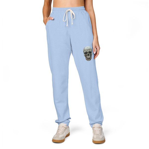 Skull Graphic Sweatpants — Gothic Skull Fleece Joggers