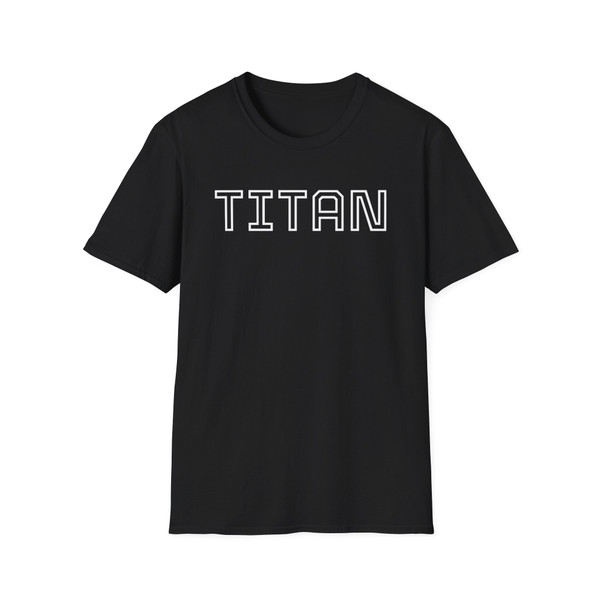 Minimalist Black T‑Shirt with Subtle Arched Text — Casual Everyday Tee