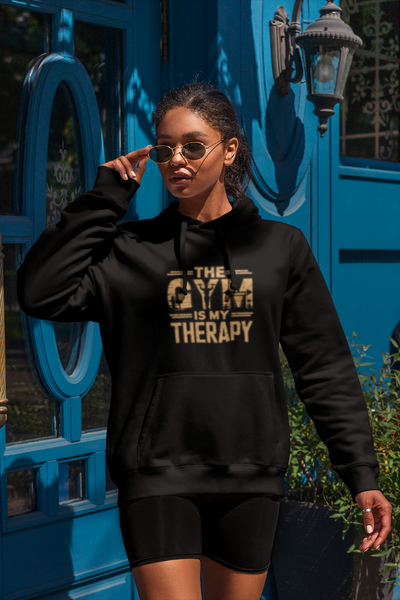 Gym is my Therapy Black Hoodie from SportsforMuscle