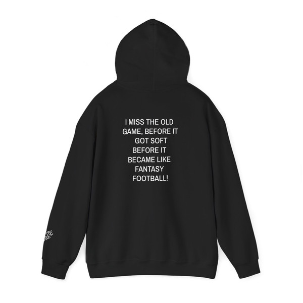 Old School Football Hoodie — Vintage Grunge Football Pullover ("Old Game" Quote on Back)