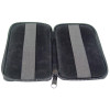 Portable black zippered wallet-style case holds your gemstones