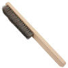 Steel bristle bench brush with wood handle